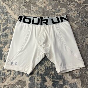 Under Armour White Compression Shorts YXL